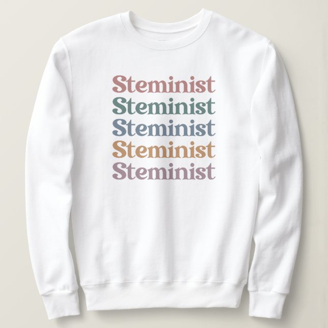 Sudadera Las Mujeres Retro Esteministas En El STEM (Anverso del diseño)