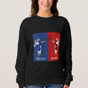 Sudadera Las Mujeres Retro Wololo Azul Y Rojo