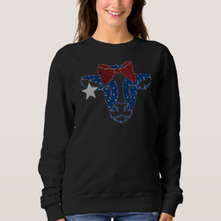 Sudadera Las Mujeres Vacas Americanas Heifer Eeuu Bandera B
