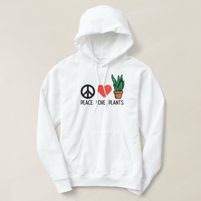 Sudadera Las plantas de amor de la paz jardineros hippie ho (Diseño del anverso)