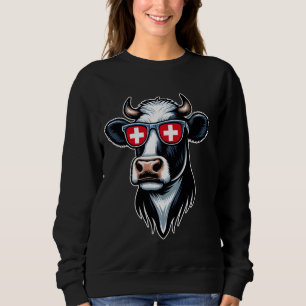 Sudadera Las vacaciones en vaca suiza deben tener un recuer