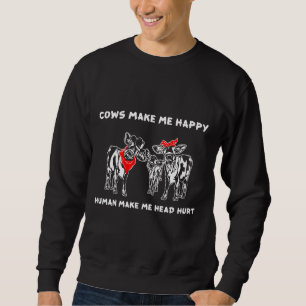 Sudadera Las vacas me hacen feliz a los humanos hacer que m