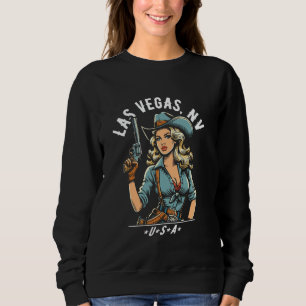 Sudadera Las Vegas Nevada EE. UU. Vaquera con Pistola Weste