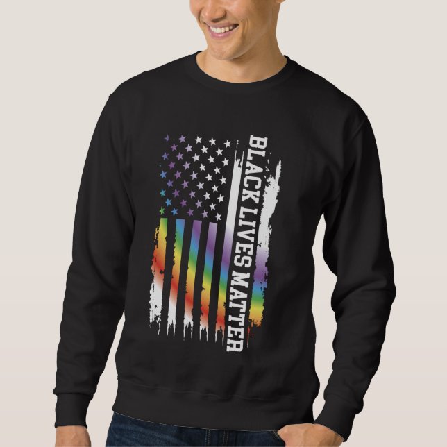 Sudadera Las vidas negras importan el arcoiris de Estados U (Anverso)