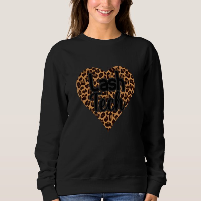 Sudadera Lash Tech Leo Leopard Heart Eyelash Lash Tech (Anverso)