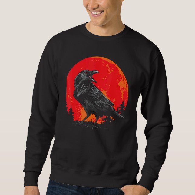 Sudadera Lástima de pájaro gótico de raza negra de luna roj (Anverso)