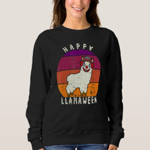 Sudadera Lástima de payaso de Halloween Llama Pun Feliz Lla