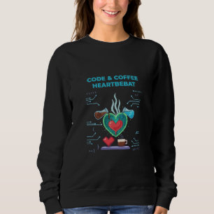 Sudadera Latido de Código y Café   Geek divertido programad