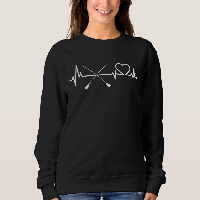 Sudadera latido de corazón lindo Remo para remero (Anverso)