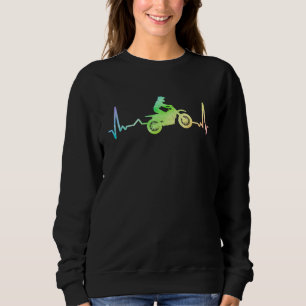 Sudadera Latido De Ecg Corazón Motociclista De Moto De Cros