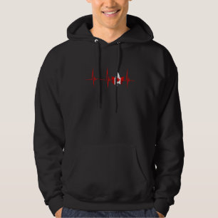 Sudadera Latido del Corazón de Hoja de Arce EKG Pulso Coraz