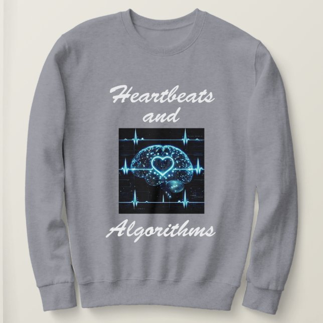 Sudadera “Latidos y Algoritmos” amor futurista (Anverso del diseño)