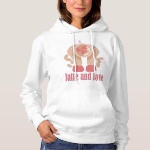 Sudadera Latte y taza de amor, manos y cita de café
