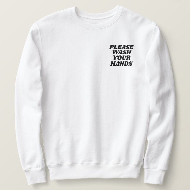 Sudadera Lávese las manos en el bolsillo (Anverso del diseño)