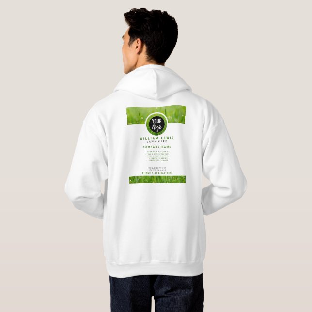 Sudadera Lawn Care Simple Business Logo (Reverso completo)
