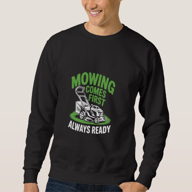 Sudadera Lawn Mower Funny Landscaping Prioritario Corte de  (Anverso)