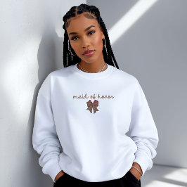 Sudadera Lazo Cuadrado Rojo y Marrón MAID OF HONOR