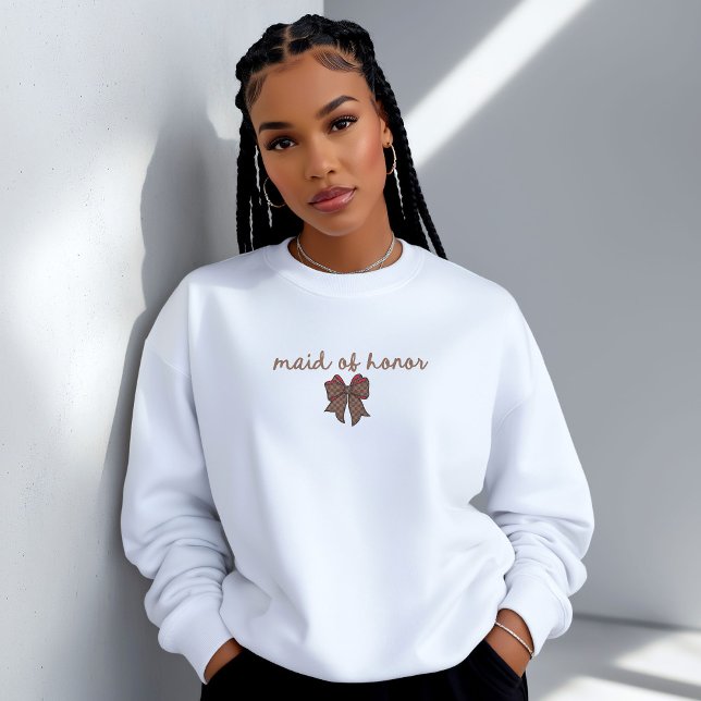 Sudadera Lazo Cuadrado Rojo y Marrón MAID OF HONOR (Subido por el creador)