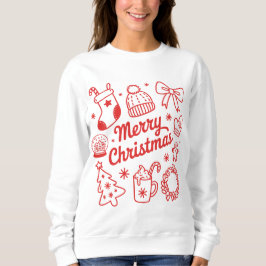 Sudadera Lazo de árbol de doodles de Navidad alegre Coquett