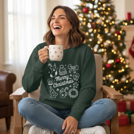 Sudadera Lazo de árbol de doodles de Navidad alegre Coquett