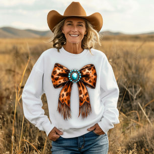 Sudadera Lazo de cuero de leopardo vaquera
