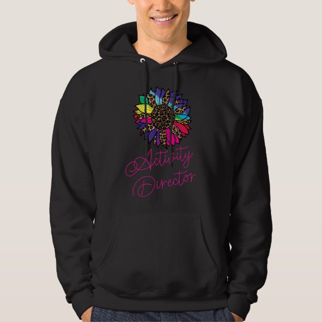 Sudadera Lazo de estampado de leopardo de tinte de flores d (Anverso)
