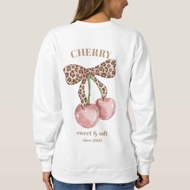 Sudadera Lazo de leopardo retro Cereza Dulce & Suave Desde  (Reverso)