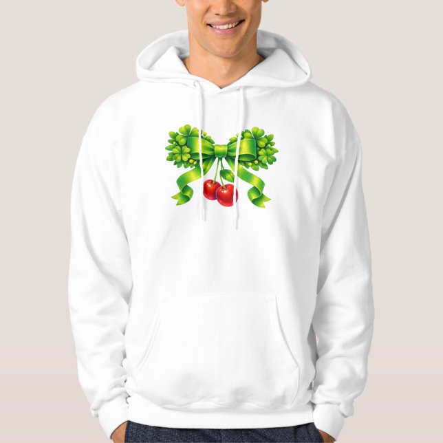 Sudadera Lazo de trébol de la suerte con diseño verde de ce (Anverso)