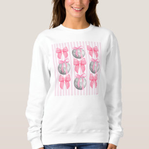 Sudadera Lazos de rayas rosadas y bolas de discoteca femeni