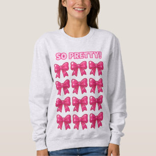 Sudadera Lazos Rosados Tan Lindos Estética Coqueta Femenina