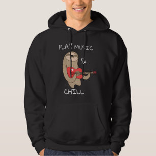 Sudadera Lazy Cute Y Graciosa Lema Tocando Música Y Chill