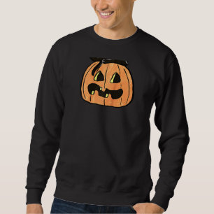 Sudadera Lazy Halloween Naranja de gato negro Jack O Lanter