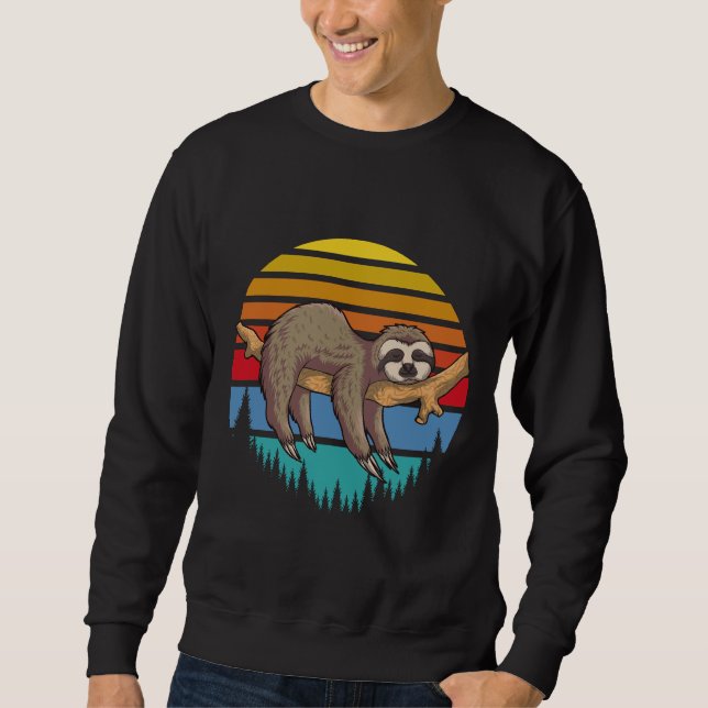 Sudadera Lazy Slon On Branch Con Retro Sunset (Anverso)