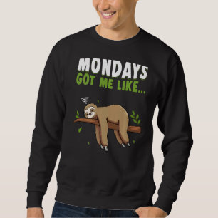 Sudadera Lazy Sloth Mondays Sloth Para Hombres Mujeres Prem