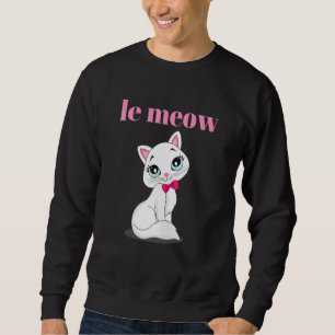 Sudadera Le Meow  Gato Francés Gatito Mascota Hallowee