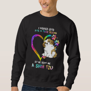 Sudadera Le Pedí A Dios Por Un Verdadero Amigo Shih Tzu Per