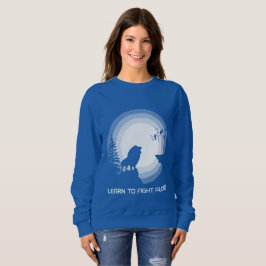 Sudadera Learn to Fight Alone – Lion Under Moonlight