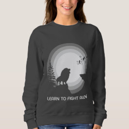 Sudadera Learn to Fight Alone – Lion Under Moonlight