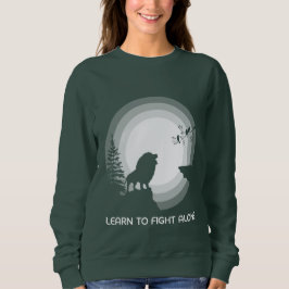 Sudadera Learn to Fight Alone – Lion Under Moonlight