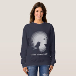 Sudadera Learn to Fight Alone – Lion Under Moonlight