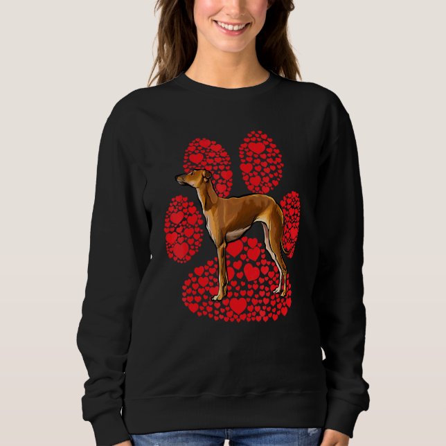 Sudadera Lebrel Italiano Día de San Valentín Amor Perro Pat (Anverso)