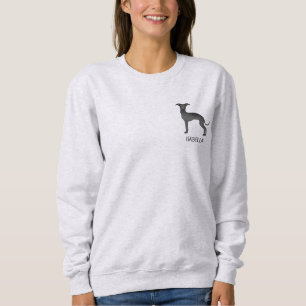 Sudadera Lebrel Italiano Negro Adorable Perro Con Texto Per