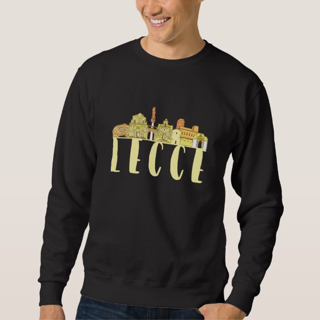 Sudadera Lecce Italy Europe City Skyline Silhouette Outline (Anverso)