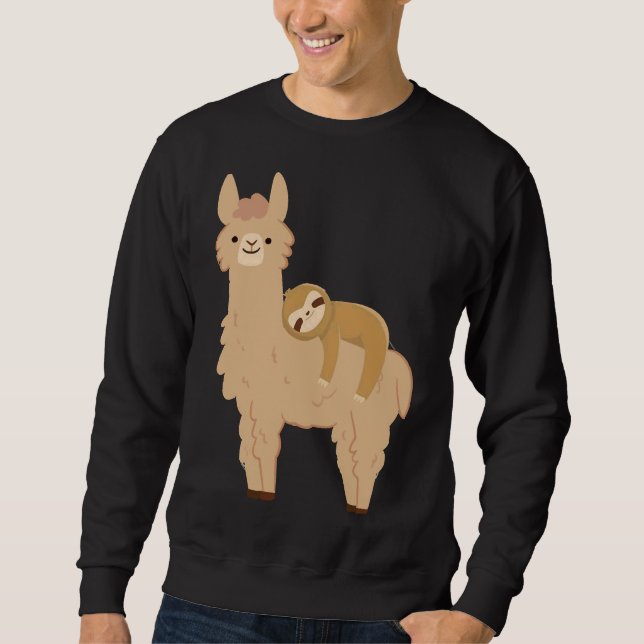 Sudadera Leche Adorable Sobre Una Llama (Anverso)