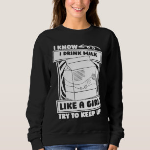 Sudadera Leche Chica de leche Granja Leche de vaca cultivad