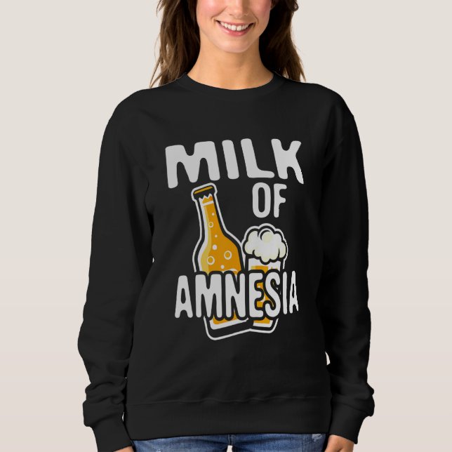 Sudadera Leche de amnesia diseño gráfico embriagado de cerv (Anverso)