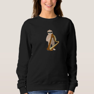 Sudadera Leche divertida con gafas de sol jugando al arpa