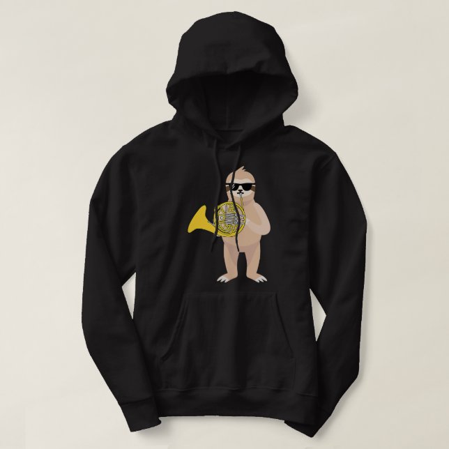 Sudadera Leche divertida con gafas de sol jugando al cuerno (Diseño del anverso)