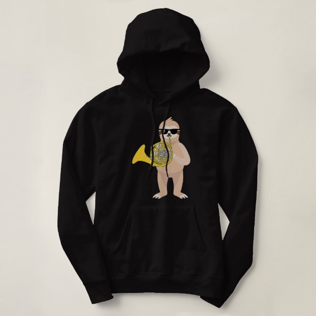 Sudadera Leche divertida con gafas de sol jugando al cuerno (Diseño del anverso)