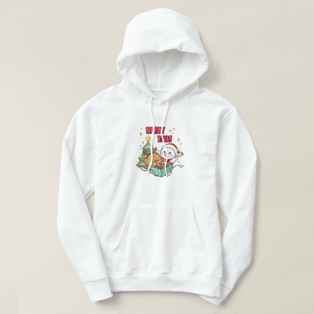 Sudadera Leche y Mocha alegres. (Diseño del anverso)